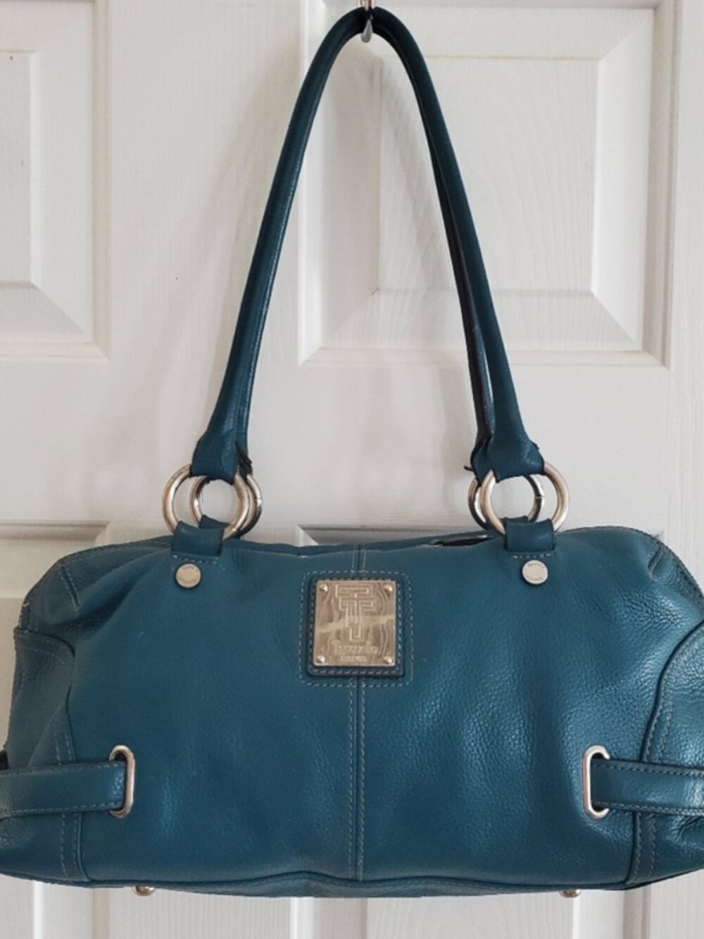 TIGNANELLO Teal Shoulder Hobo Shoulder Handbag Purse With Dustbag
